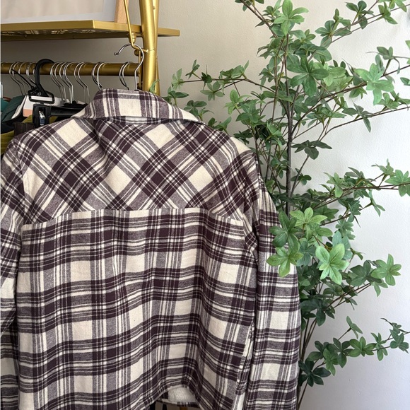 Lucky Brand Plaid Utility Jacket in berry with Sherpa lining med NwT - Picture 5 of 5